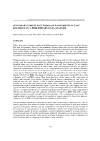 Secondary Forest Succession of Rainforests in East Kalimantan: a Preliminary Data Analysis
