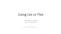 Using Lex In