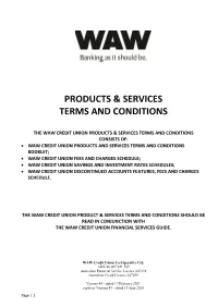 WAW Product and Services Terms and Conditions
