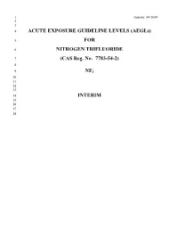 ACUTE EXPOSURE GUIDELINE LEVELS (Aegls)