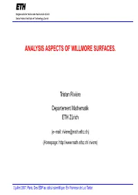 Analysis Aspects of Willmore Surfaces