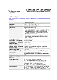 Detailed Officer Report Application for Development Approval