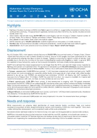 Highlights Displacement Needs and Response