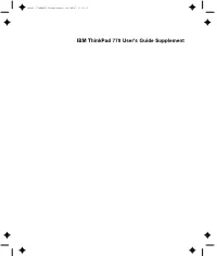 IBM Thinkpad 770 User's Guide Supplement Title: C79DKMST Creationdate: 08/19/97 17:47:41