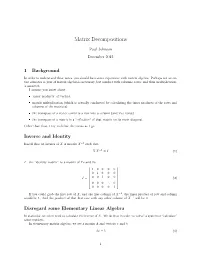Matrix Decompositions