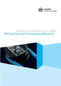 RNS Transparency Directive Guide