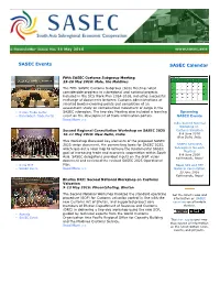 SASEC Events SASEC Calendar