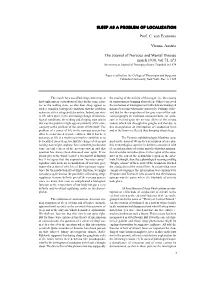 Sleep As a Problem of Localization