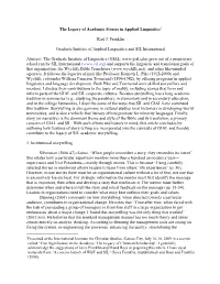 The Legacy of Academic Stories in Applied Linguistics1