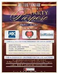 Carson Center Party for a Purpose 2017 Auction Program FINAL 3 27 17.Pdf