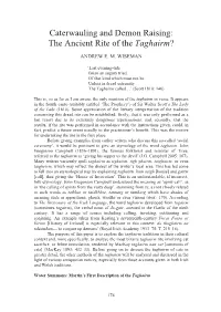 Caterwauling and Demon Raising: the Ancient Rite of the Taghairm?