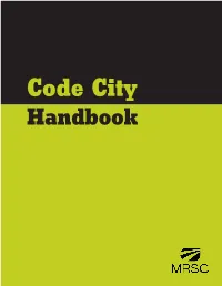 Code City Handbook Code City Handbook Copyright © 2009 by MRSC