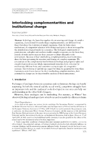 Interlocking Complementarities and Institutional Change