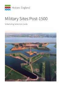 Military Sites Post-1500 Scheduling Selection Guide Summary