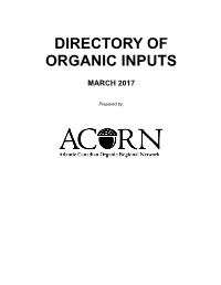 Organic Inputs
