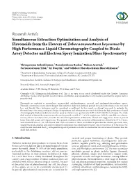 Research Article Simultaneous Extraction Optimization And