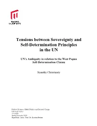 Tensions Between Sovereignty and Self-Determination Principles in the UN