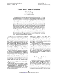 A Social Identity Theory of Leadership Michael A