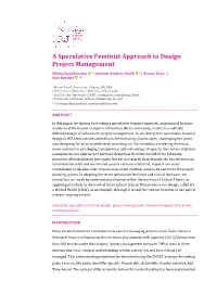 A Speculative Feminist Approach to Design Project Management