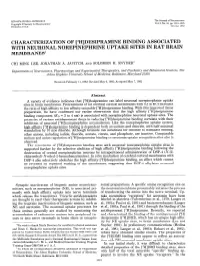 Characterization of C3h]Desipramine Binding Associated with Neuronal Norepinephrine Uptake Sites in Rat Brain Membranes’