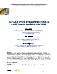 Geopolitics of Near-Space: Increasing National Power Through Spaceplane Deployment