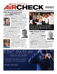 Issue 467 Radio Regarding Research Whether It’S Arguably Controversial Songs, Listener Preference for Male Or Female Voices Or How Quickly Songs Rotate at No