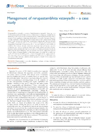 Management of Nirupastambhita Vatavyadhi – a Case Study