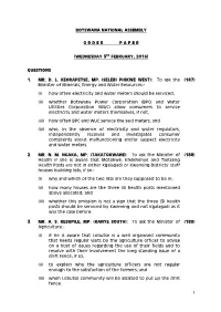 Questions 1. Mr. Dl Keorapetse