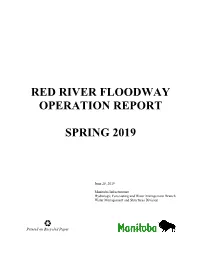 Red River Floodway Operation Report Spring 2019