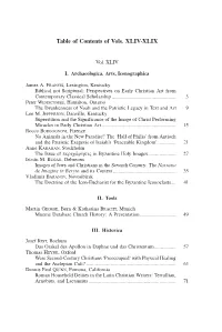 Table of Contents of Vols. XLIV-XLIX