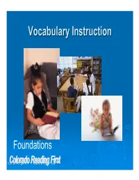 Vocabulary Instructioninstruction