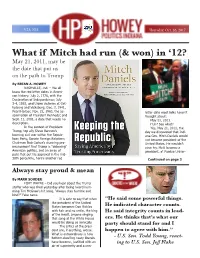 What If Mitch Had Run (& Won) in ‘12? May 21, 2011, May Be the Date That Put Us on the Path to Trump by BRIAN A
