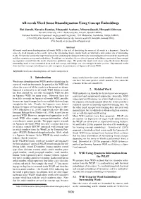 All-Words Word Sense Disambiguation Using Concept Embeddings