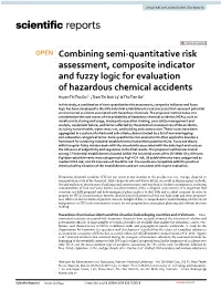 Combining Semi-Quantitative Risk Assessment, Composite Indicator