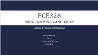 Comparison of Programming Languages