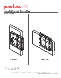 Installation and Assembly: Model: DST660