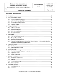 ORA Laboratory Manual Volume IV Section 1 06/30/2020 Title: Laboratory Orientation Page 1 of 35