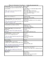 Watercolor Substitution Cheat Sheet * = Lindsay Recommended Color