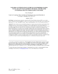 1 Towards an Integration of the Lean Enterprise System