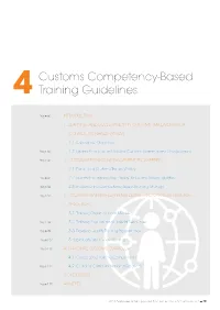Customs Competency-Based Training Guidelines