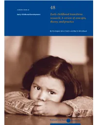 Early Childhood Transitions Research: a Review of Concepts, Theory, and Practice