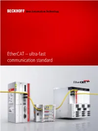Ethercat – Ultra-Fast Communication Standard