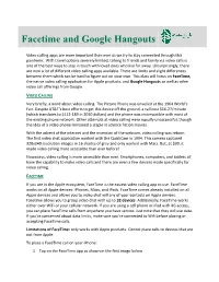 Facetime and Google Hangouts