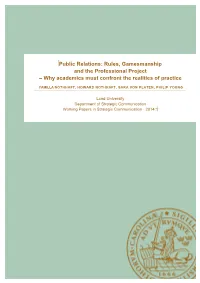 Gamesmanship and PR