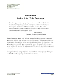 Lesson Four Seeing Color / Color Constancy