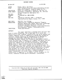 Local Infrastructures for School Networking: Current Models and Prospects