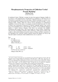 Morphosyntactic Properties of Chibchan Verbal Person Marking1 Matthias Pache Leiden University