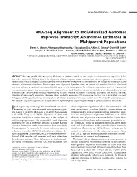 RNA-Seq Alignment to Individualized Genomes Improves Transcript Abundance Estimates in Multiparent Populations