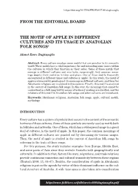 The Motif of Apple in Different Cultures and Its Usage in Anatolian Folk Songs1