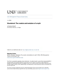 Woodstock: the Creation and Evolution of a Myth